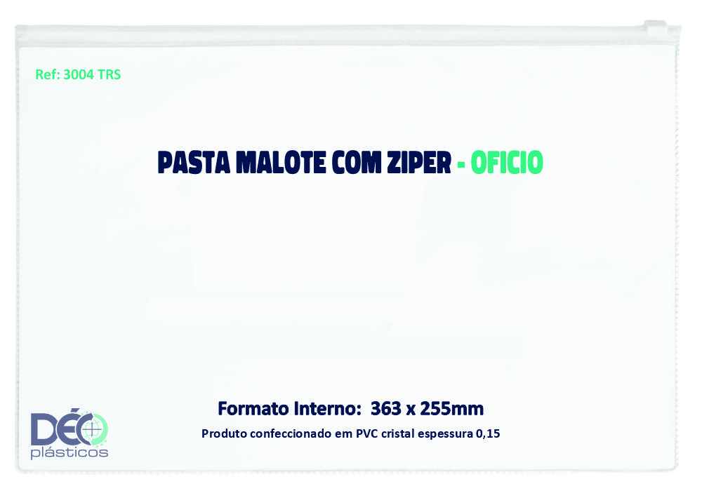 Pasta malote horizontal com ziper em pvc,...