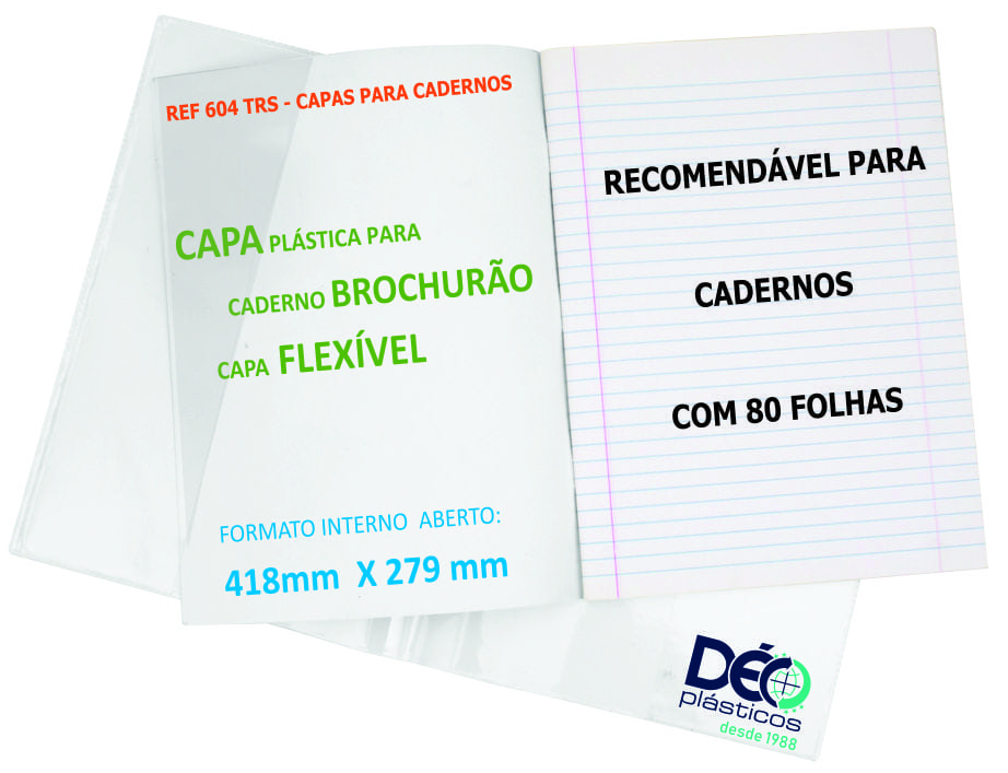 Capa para Caderno Brochurão Capa Flexível...